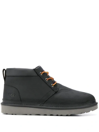 Ugg Neumel Utility Lace Up Short Boots In Black Leather