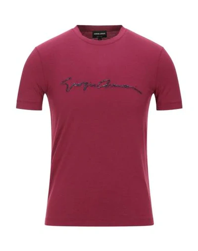 Giorgio Armani T-shirt In Garnet