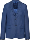 Prada Wool Slim-fit Blazer In Blue