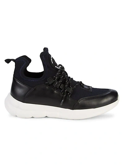 Karl Lagerfeld Leather & Knit Sneakers