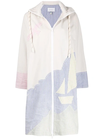 Mira Mikati Embroidered Cotton Parka Coat In Neutrals