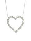 Nina Gilin Black Rhodium-plated Silver & Diamond Cluster Open Heart Pendant Necklace