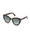 Tom Ford Izzi Acetate Cat-eye Polarized Sunglasses In Brown Tortoise