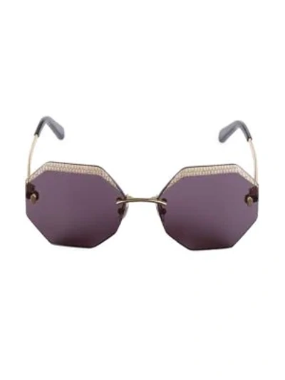 Roberto Cavalli 61mm Frameless Geometric Sunglasses In Purple Smoke