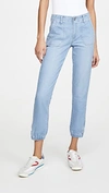 Paige Mayslie Cropped Denim Jogger Pants In Morning Dew