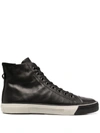 Allsaints Men's Osun Leather High-top Sneakers In Chalk