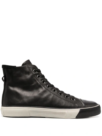 Allsaints Men's Osun Leather High-top Sneakers In Chalk