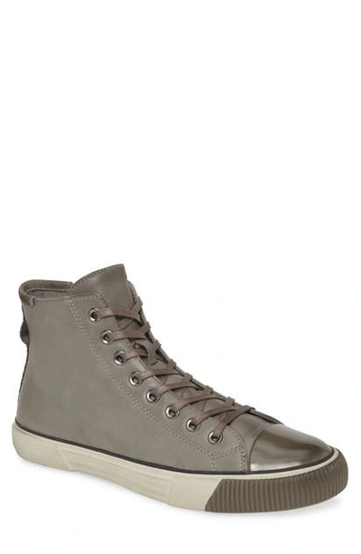 Allsaints Men's Osun Leather High-top Sneakers In Charcoal Gray