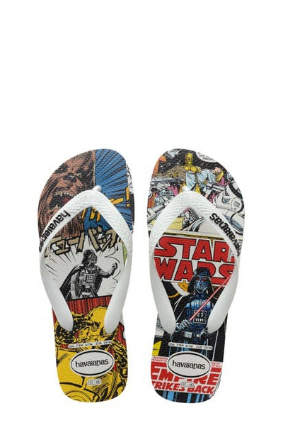 Havaianas Little Boy's & Boy's Star Wars Flip Flops In White/ White/ Black