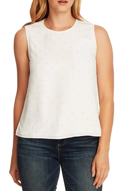 Vince Camuto Embellished Sleeveless Blouse In Pearl Ivory