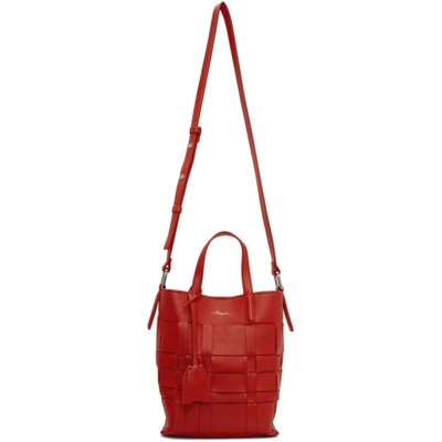 3.1 Phillip Lim / フィリップ リム Odita Small Lattice Leather Bucket Bag In Re600 Red