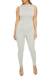 Naked Wardrobe The Nw Sleeveless Jumpsuit In Heather Gray