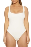 Naked Wardrobe The Nw Hourglass Mama Maternity Bodysuit In White