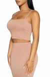 Naked Wardrobe The Nw Extra Sultry Crop Top In Tan