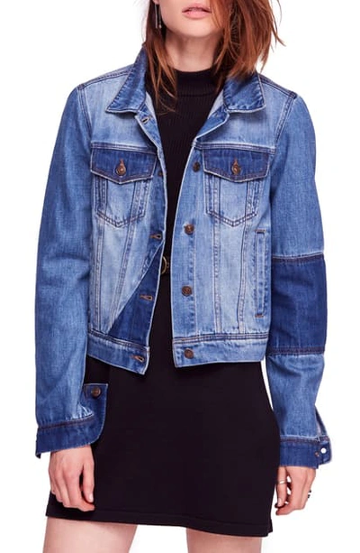 Free People Rumors Denim Jacket In Indigo Blue In Indigo Acid Wash