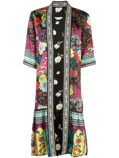 Alice And Olivia Alice & Olivia Dottie Reversible Floral Print Kimono In Retro Floral Multi