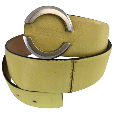Pre-owned Karl Lagerfeld Leather Belt In Yellow