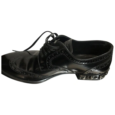Pre-owned Dolce & Gabbana Leather Lace Ups In Black