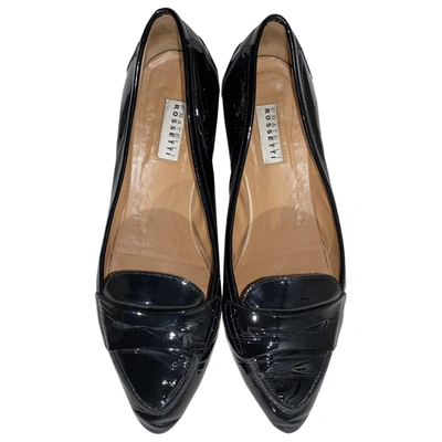 Pre-owned Fratelli Rossetti Patent Leather Flats In Black