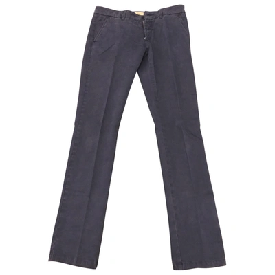 Pre-owned Fay Straight Pants In Blue