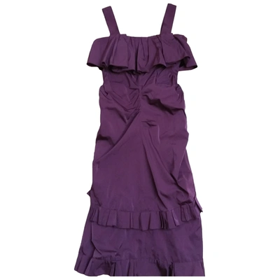 Pre-owned Nina Ricci Silk Mid-length Dress In Burgundy