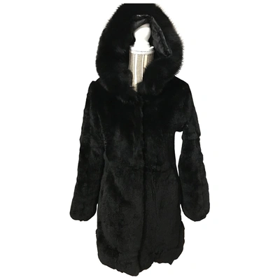 Pre-owned Arkk Black Rabbit Coat