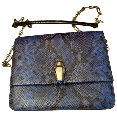 Pre-owned Roberto Cavalli Leather Crossbody Bag In Blue
