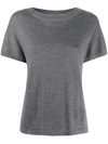 Barrie Knitted Cashmere T-shirt In Grey