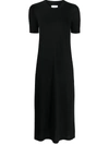 Barrie Knitted Midi Dress In Black