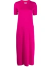Barrie Knitted Midi Dress In Pink