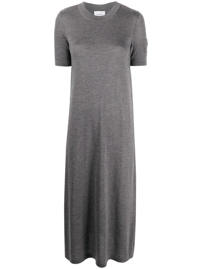 Barrie Knitted Midi Dress In Grey