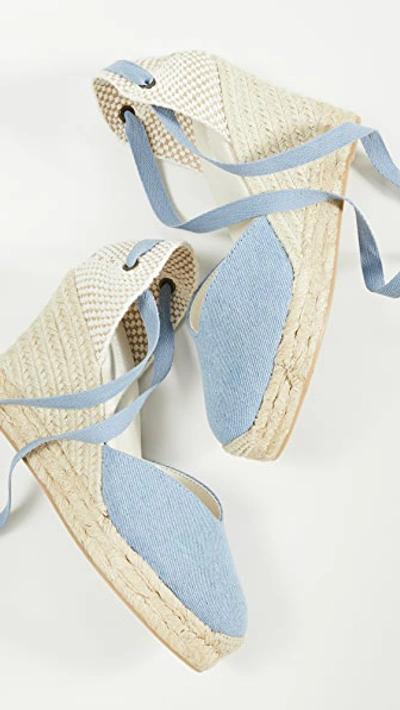 Soludos Mallorca Espadrille Wedges In Light Blue