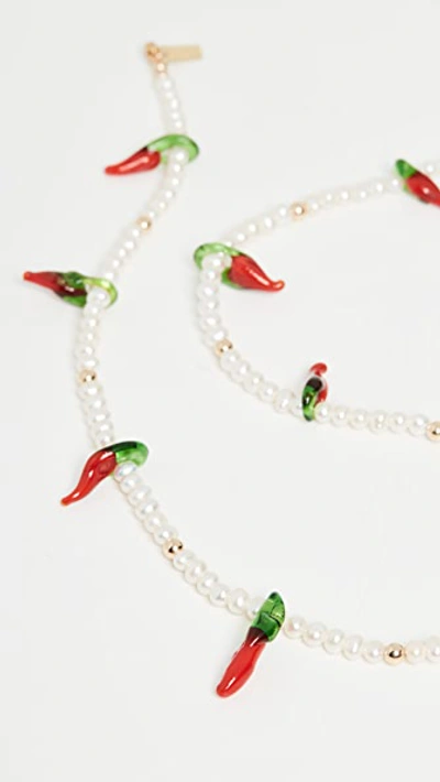 Eliou Hot Chili Necklace In Pearl/red