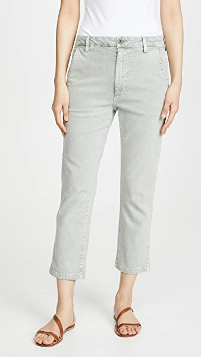 Amo Easy Relaxed Crop Straight Trousers In Surplus Acid Wash