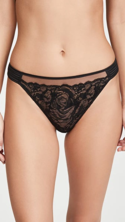 Calvin Klein Underwear Black Spring Rose Brazilian Thong