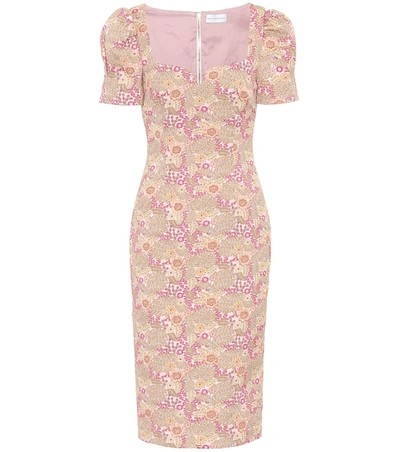 Rebecca Vallance Stella Floral-brocade Dress In Pink Floral