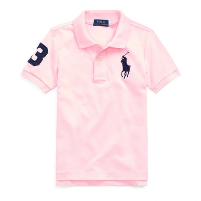 Polo Ralph Lauren Kids' Big Pony Cotton Mesh Polo Shirt In Pink