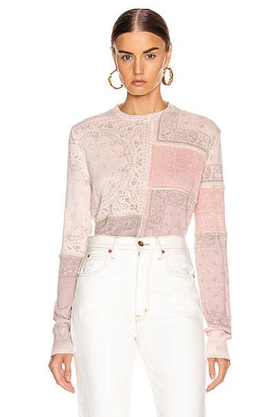 Amiri Bandana Reconstructed Sweater In Coral