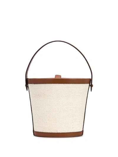 Hunting Season The Bucket Leather-trimmed Fique Tote In Light Brown