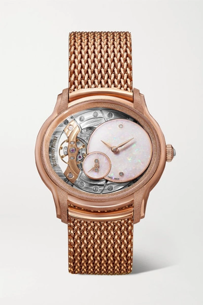 Audemars Piguet Millenary 39.5mm 18-karat Frosted Pink Gold And Opal Watch In Rose Gold