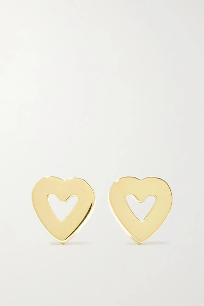 Jennifer Meyer Mini Open Heart 18-karat Gold Earrings