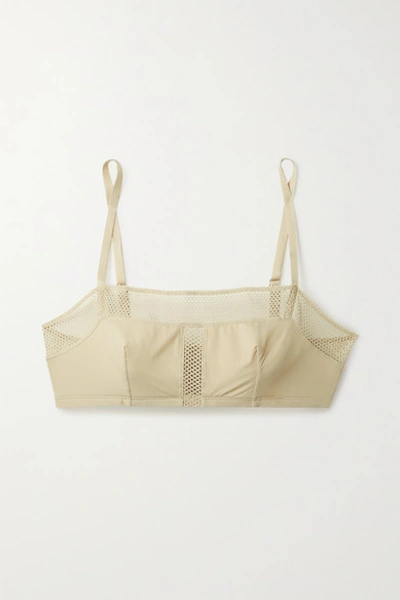 Eres Resille Mesh-trimmed Stretch-jersey Soft-cup Bra In Beige