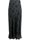 Rixo London Kelly Floral-print Silk Crepe De Chine Maxi Skirt In Black