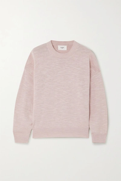 Bassike Linen And Cotton-blend Sweater In Pink