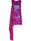 Ashish Sheesha Draped Embellished Sequined Georgette Mini Dress In Pink