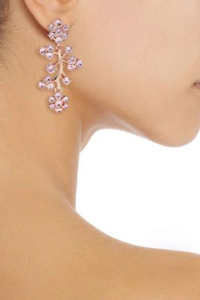 Oscar De La Renta Rose Gold-tone Crystal Clip Earrings In Blush