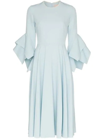 Roksanda Ayres Ruffle-trimmed Stretch-crepe Dress In Blue