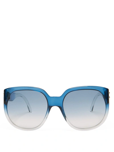 Fendi Oversized Round Gradient-acetate Sunglasses In Blue/dark Blue Gradient