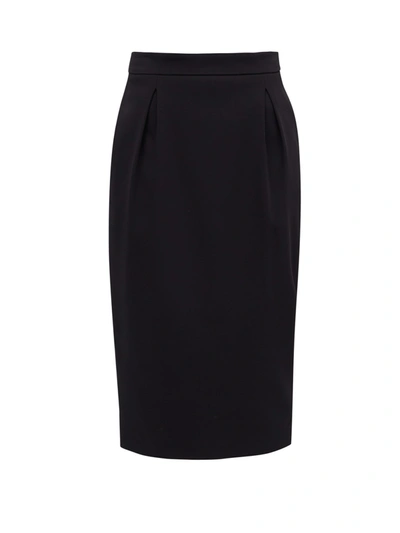 Versace High-rise Pleated Crepe Pencil Skirt In Black