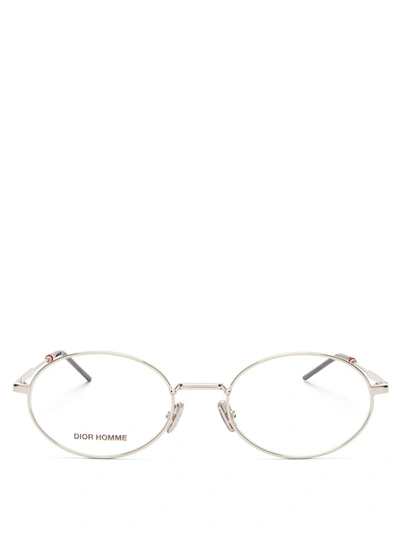 Dior Metal Oval Optical Glasses In Silver